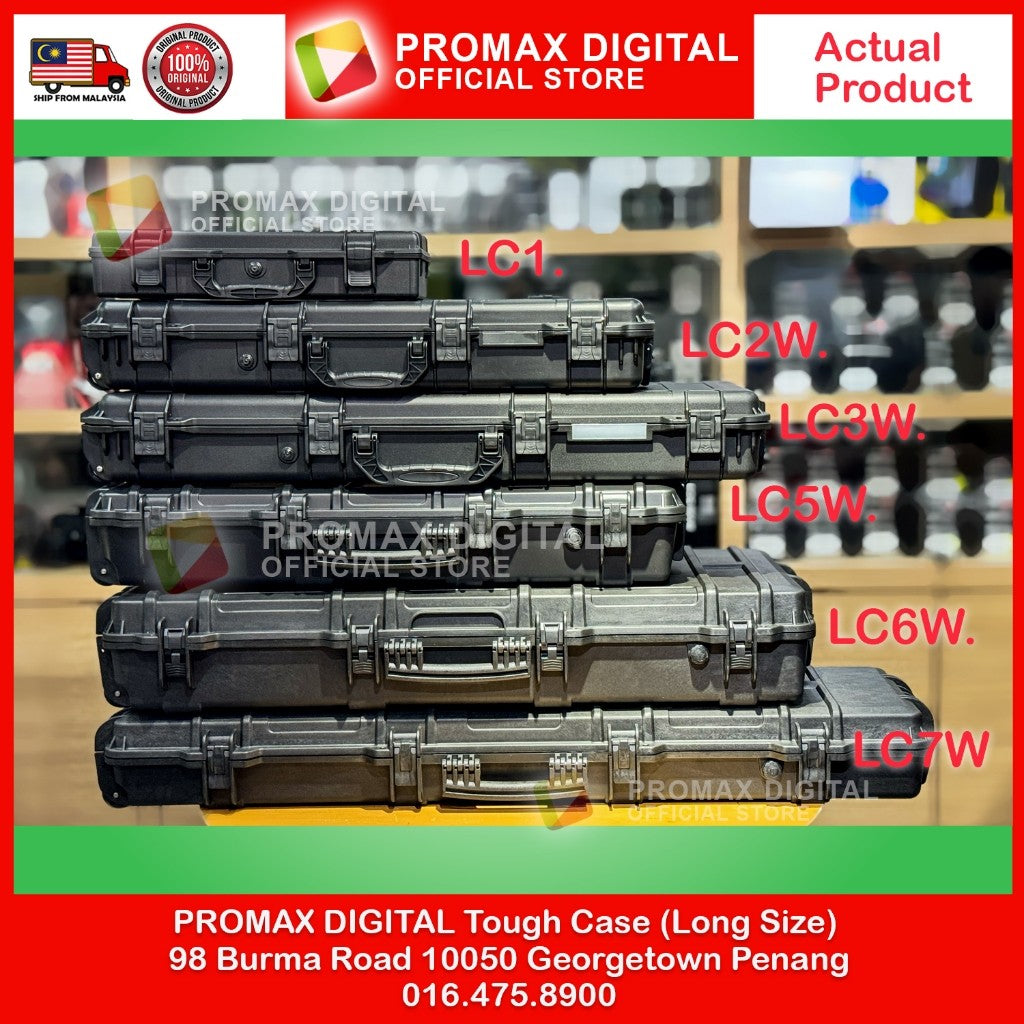 PROMAX Long PP Hard Carrying Case with Foam Waterproof Dustproof Crushproof Drone Utility Case