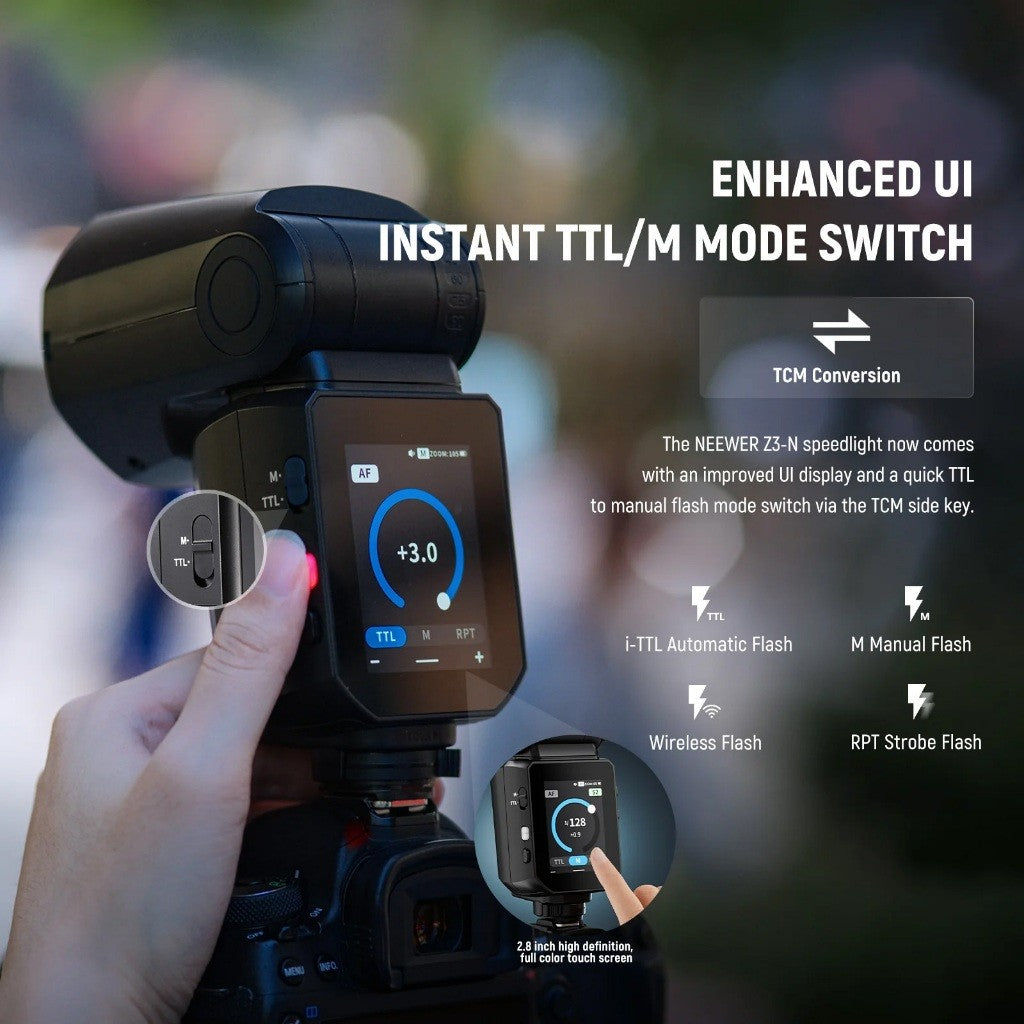 NEEWER Z3 100Ws 2.4G TTL Round Head Flash Speedlite Camera Flash Same like Godox V100