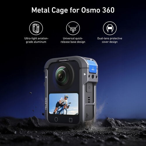 TELESIN S6-FMS-30-TDJ RABBIT CAGE FOR DJI OSMO 360 WITH LENS COVER COLD SHOE MOUNT PROTECTION CASE
