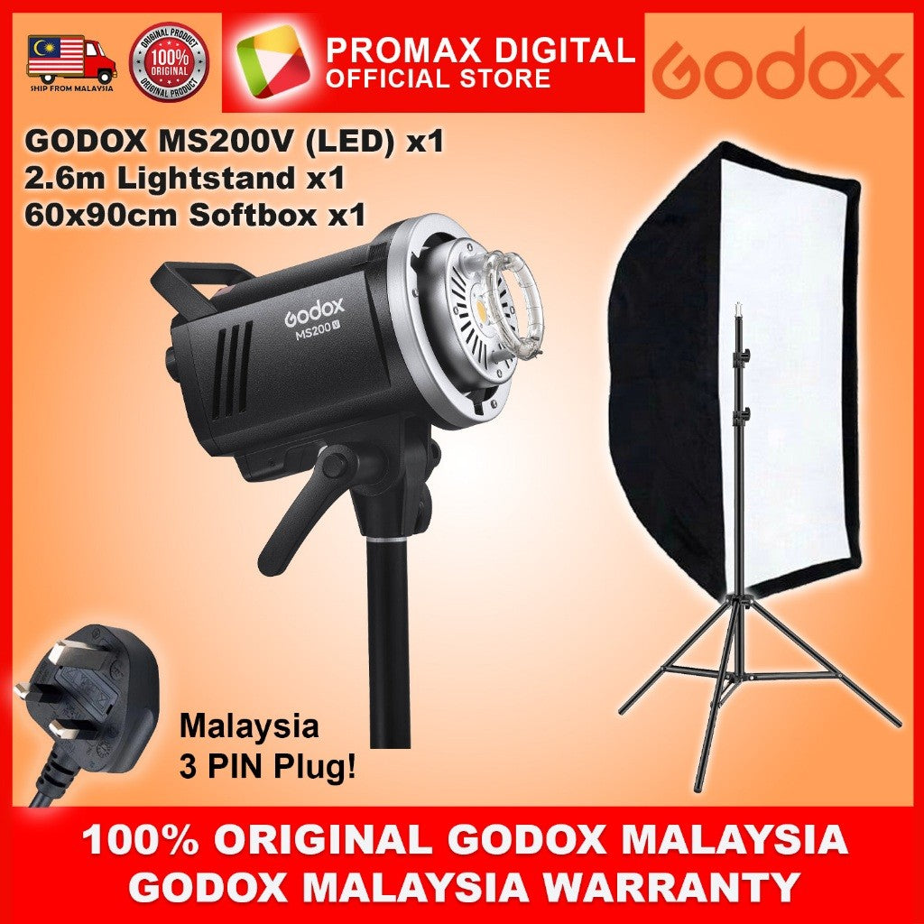 Godox MS200V / MS300V Studio Flash Light Single Kit Dual Kit Double kit MS-200 v MS-300 v