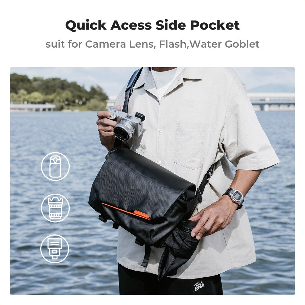K&F Concept KF13.213 URBAN WANDER 14 CAMERA 10L SLING BAG FOR MIRRORLESS DSLR CAMERA