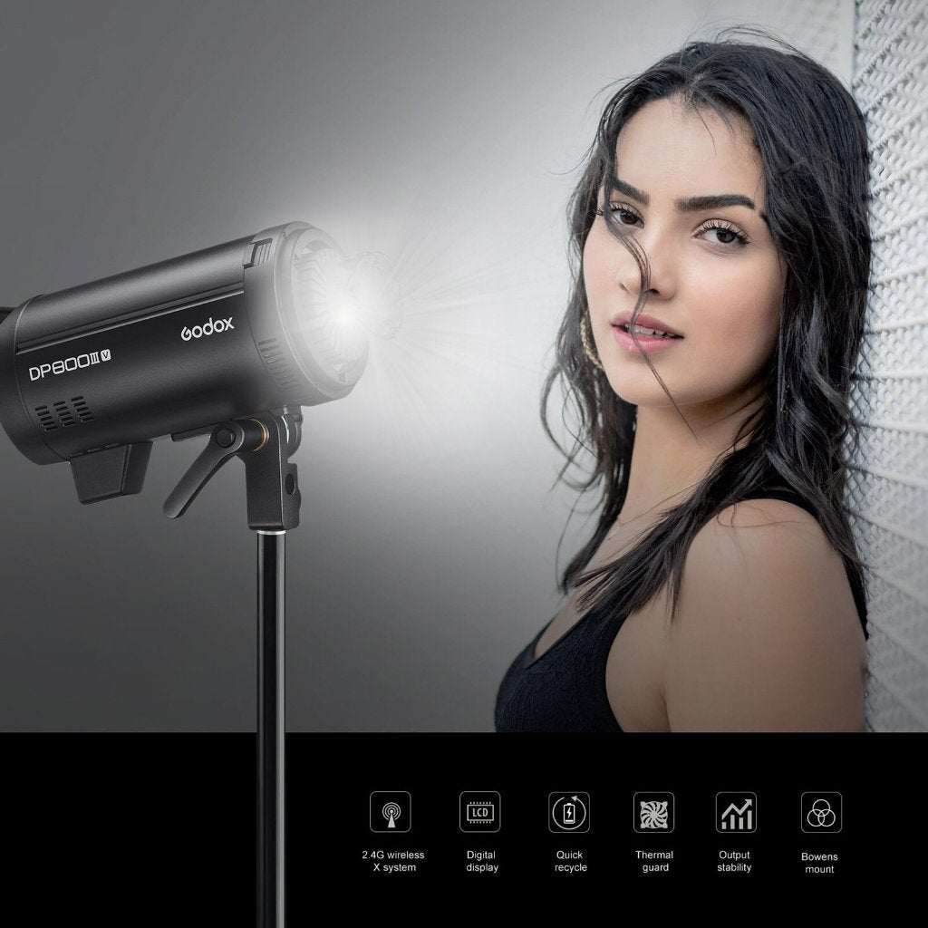 GODOX DP800III-V STUDIO FLASH WITH LED 20W MODELLING LAMP BOWEN S ACCESSORY MOUNT DP800 DP800V