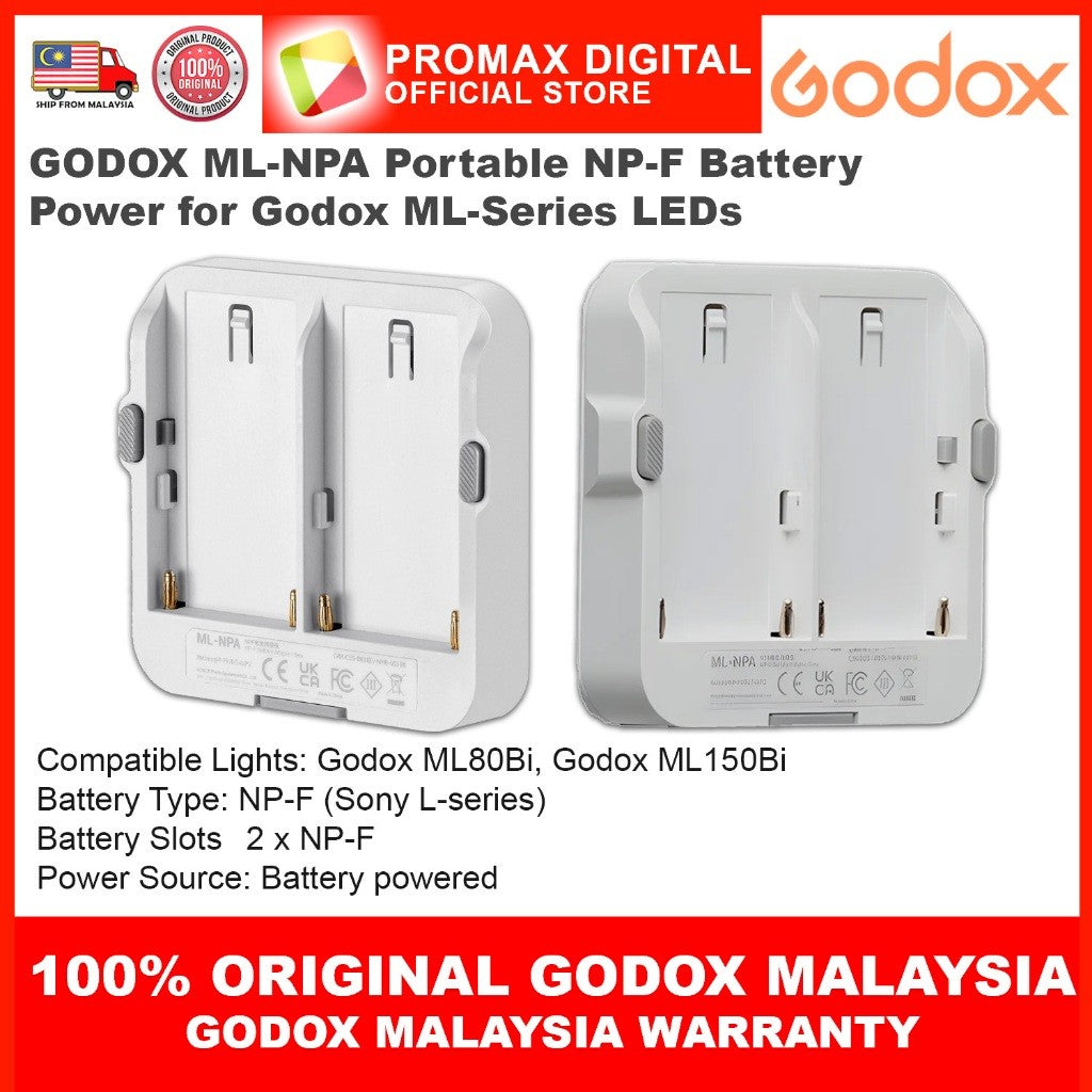 GODOX ML-NPA NP-F BATTERY ADAPTER PORTABLE POWER FOR GODOX ML80Bi ML150Bi LED Lights