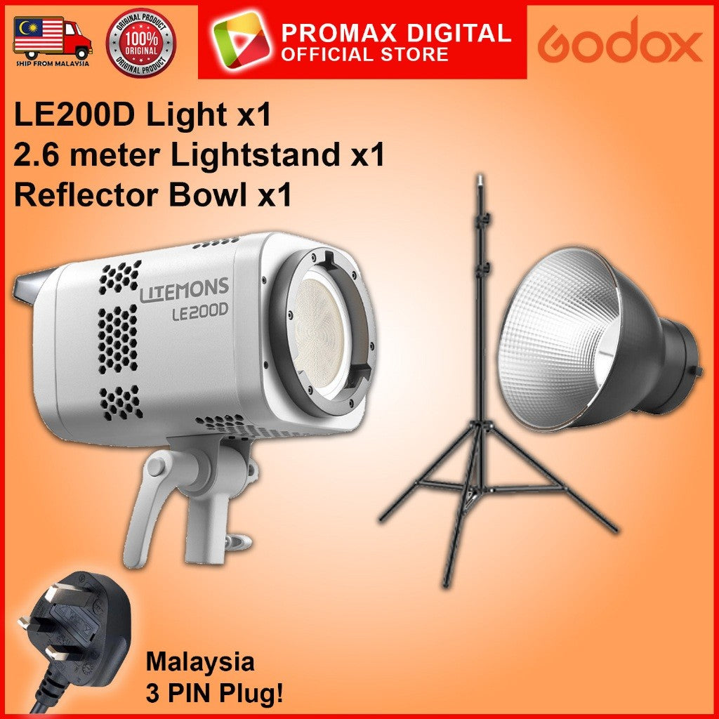 VALUE PACK!! GODOX LE200D LE200Bi LE300Bi LE600Bi  Litemons Bi-Color 2800 - 6500K Studio Light 5600K