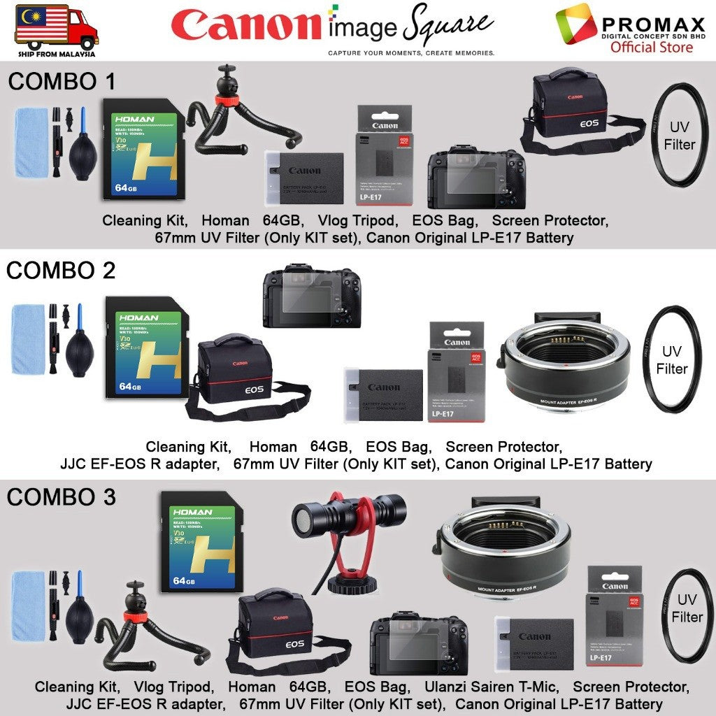 Canon EOS R8 Body & R8 RF 24-50mm f/4.5-6.3 IS STM Mirrorless Camera (Canon R8 Malaysia 3 Years Warranty)