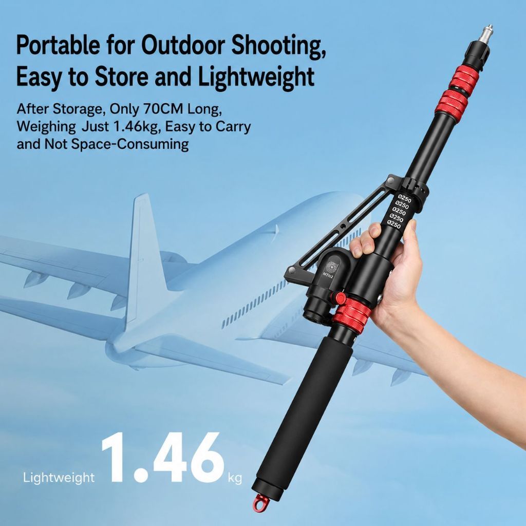 QZSD MT-H2 Portable Light Crossbar Lightweight Easy Set Up Max Length 205cm