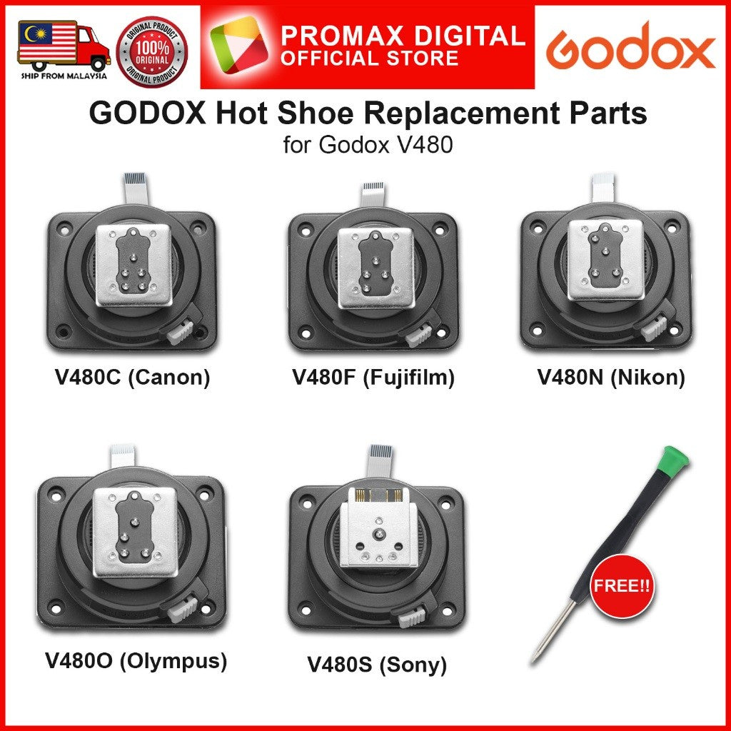 Godox Hot Shoe Replacement Parts for V480 Canon Sony Nikon Fujifilm Olympus
