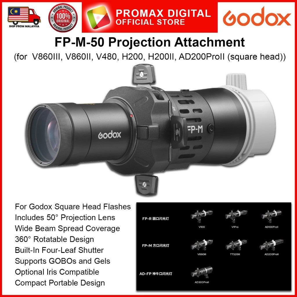 Godox AD-FP FP-R FP-M Projection Attachment for TTL, Square, Round Head Flash AD300ProII AD300Pro