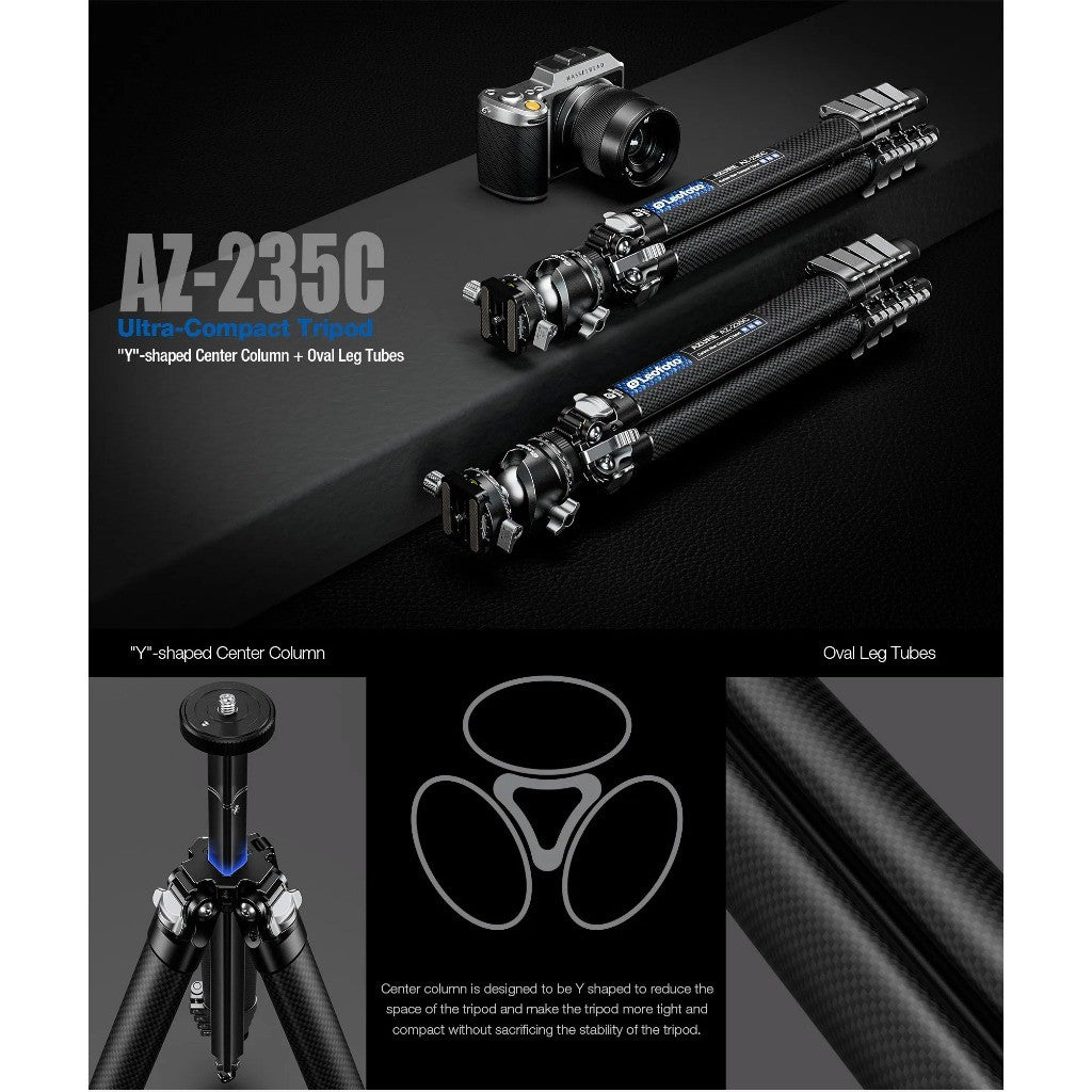 Leofoto AZ-204C+LH25R AZ-235C+LH-30R Ballhead AZURE Ultra Compact Tripod