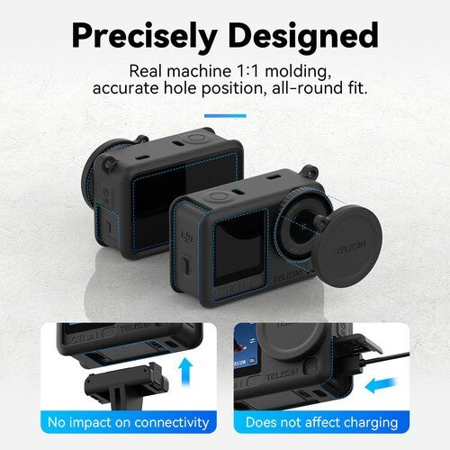 TELESIN S6-PTC-11 SILLICONE BODY CASE AND LENS COVER FOR DJI OSMO ACTION 6 CAMERA CASE