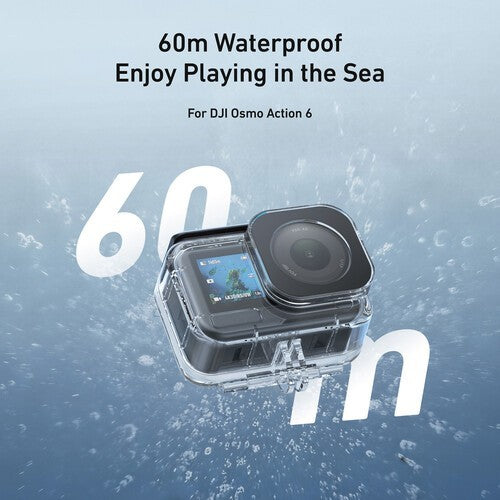 TELESIN S4-WTP-12 WATERPROOF CAMERA PROTECTIVE CASE FOR DJI ACTION 6 WATER PROOF CASE