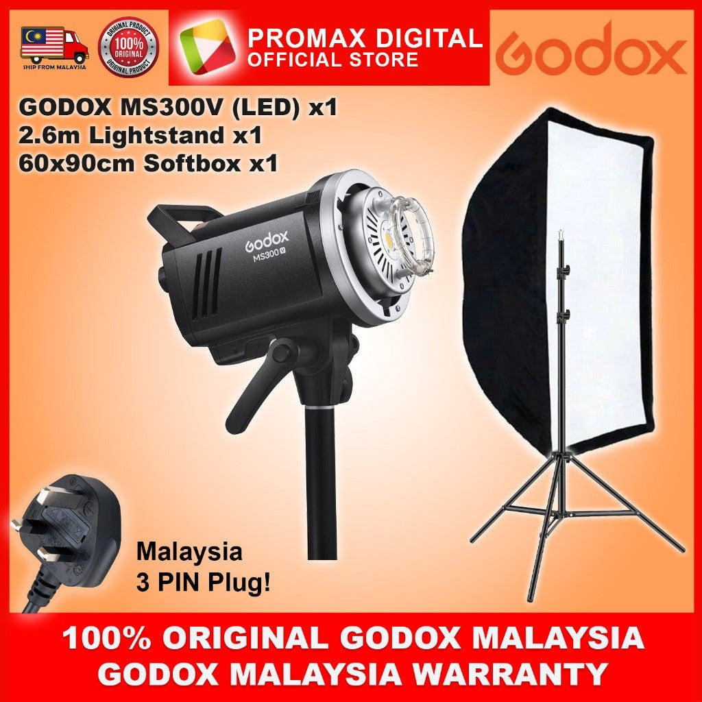Godox MS200V / MS300V Studio Flash Light Single Kit Dual Kit Double kit MS-200 v MS-300 v