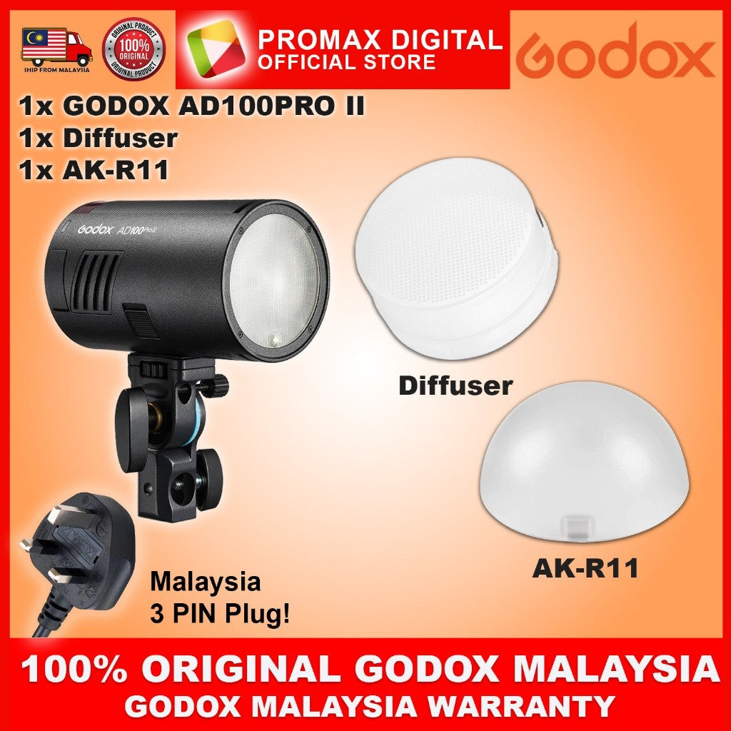 GODOX AD100PRO II POCKET FLASH LED MODELLING USB C CHARGING STUDIO FLASH LIGHT AD100PROII