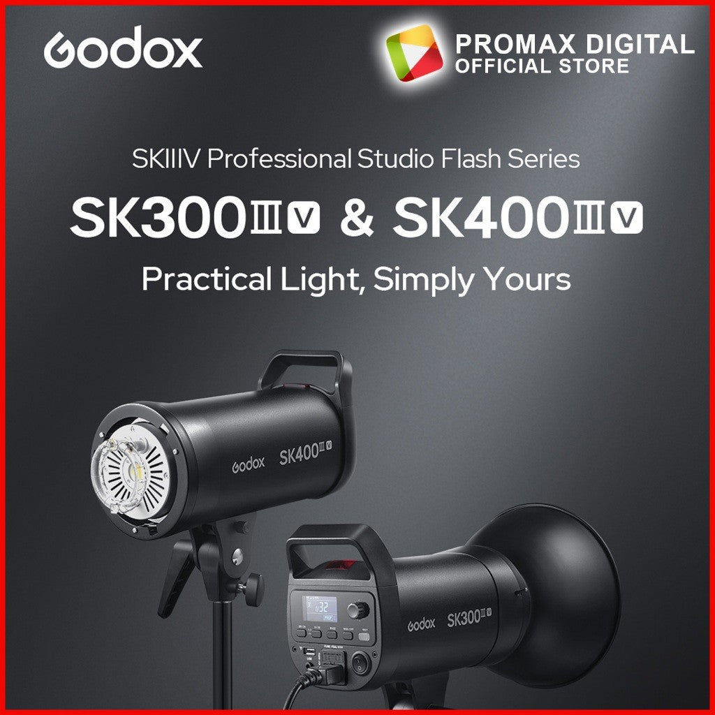 GODOX SK300III-V SK400III-V STUDIO FLASH SERIES WITH 10w LED MODELLING LAMP SK300IIIV SK400IIIV
