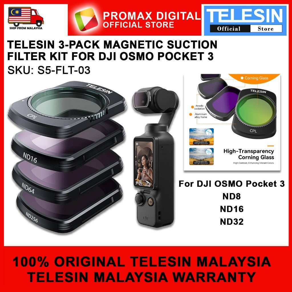 TELESIN S5-FLT-03 MAGNETIC SUCTION FITER KIT S5-FLT-03 CPL+ND16/64/256
