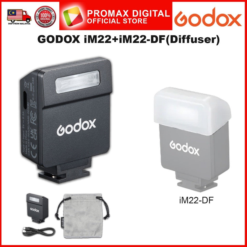 Godox iM22 mini iFlash flash for Canon Sony Fuji Nikon Olympus Pentas build in battery