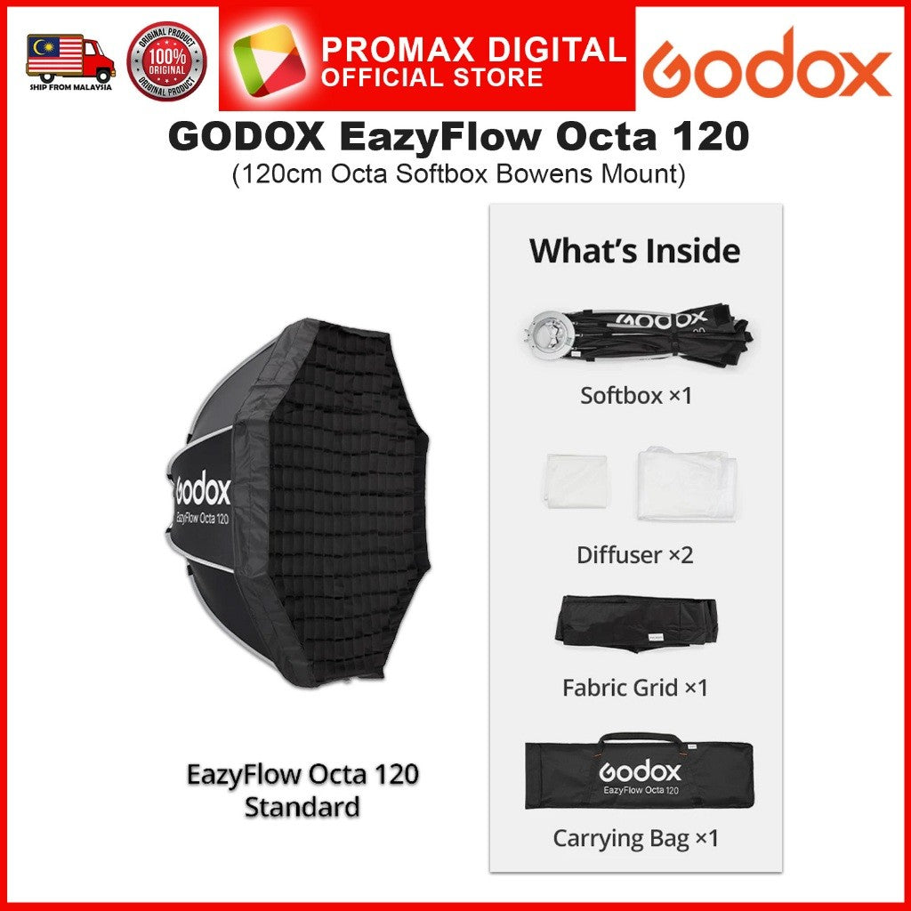 Godox EazyFlow Octa Series Softbox with Beauty Dish Bty 65S 85S 65W 65S Bowens Mount with Grid