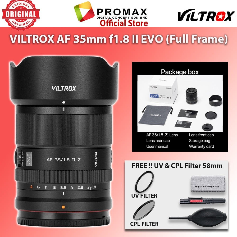 Viltrox AF 35mm F1.8 II EVO Full Frame Lens for Sony E Nikon Z Mount Camera Lens