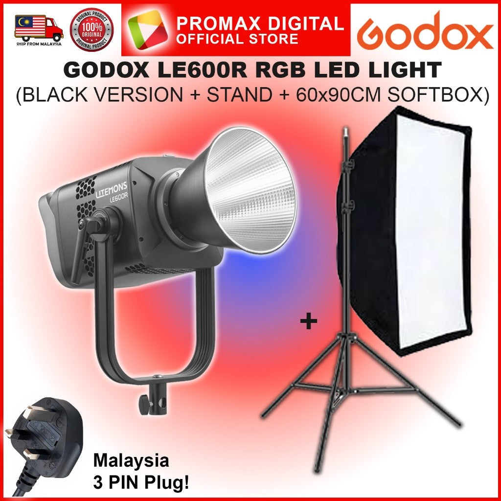 Godox LE200R LE300R LE600R RGB FULL COLOR LED STUDIO LIGHT PHOTO VIDEO PRODUCTION VALUE PACK