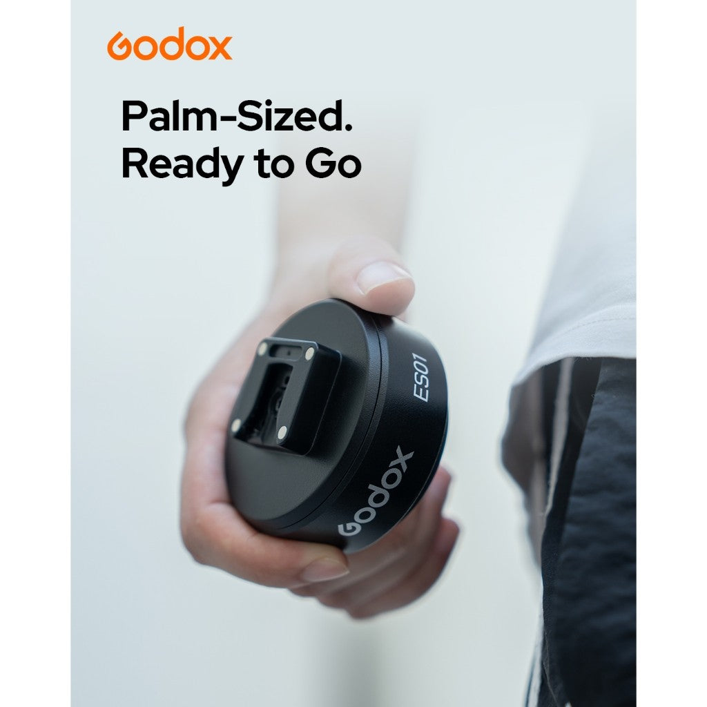 Godox ES01 Electric Suction Base for compact LED Light On Camera Flash USB-C Charging