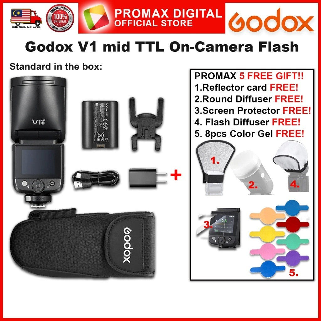 GODOX V1 mid TTL ON CAMERA FLASH FOR MIRRORLESS CAMERA