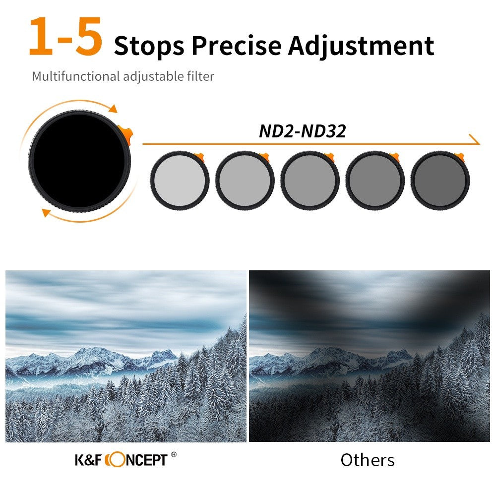 CHEAPEST! K&F Concept Nano-X Black Mist Diffusion 1/4 with ND2-32 ND Varieble Soft 2 in1 Filter Double Side Multi-Coated