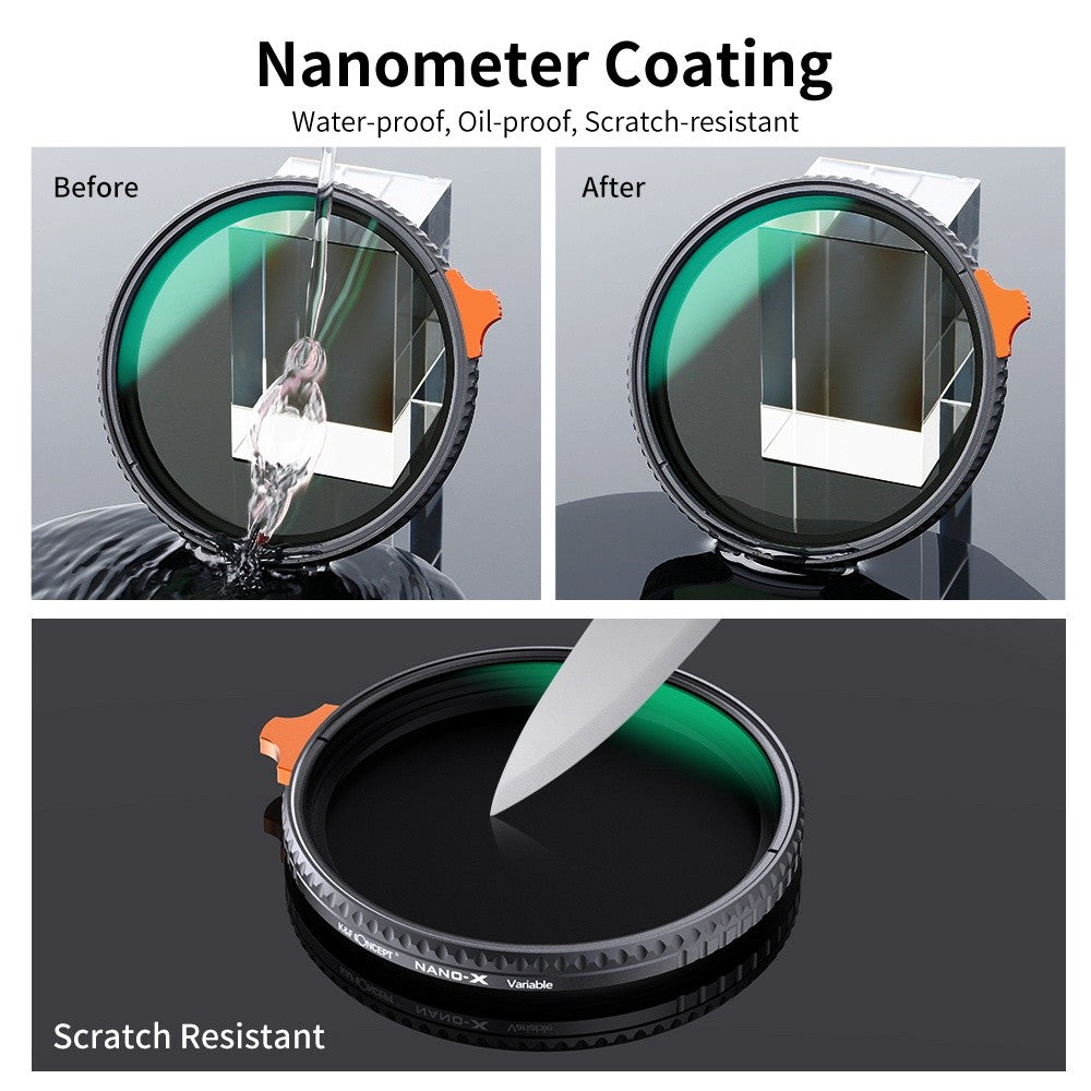 CHEAPEST! K&F Concept Variable ND Filter ND2-400 (9 Stop) VND Filter Waterprof Scratch Resistant Nano-X Series
