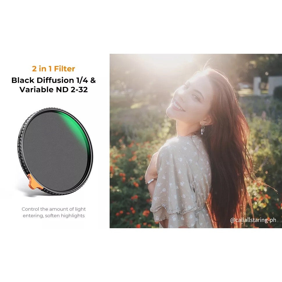 CHEAPEST! K&F Concept Nano-X Black Mist Diffusion 1/4 with ND2-32 ND Varieble Soft 2 in1 Filter Double Side Multi-Coated
