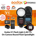 UPGRADED Metal Hotshoe Godox V1 V1S SONY Flash Speedlight Round Flash TTL  Battery HSS with AK-R1 VB26 X2T Accessory Kit
