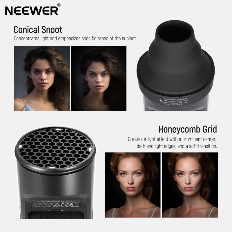 NEEWER CRM2 Round Head Flash Magnetic Accessories Kit for Z1 V1 Series CRM2 Godox V1 V1pro V100 AD100Pro AK-R1
