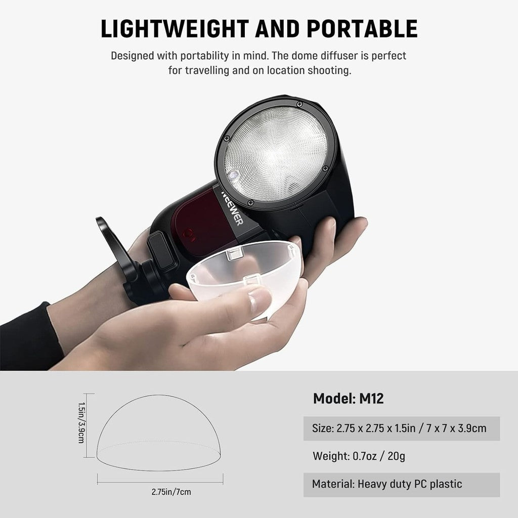 NEEWER M12 Magnetic Dome Diffuser Round Head Speedlite for Z1-S/Z1-N/Z1-C Z2-S/Z2-N/Z2-C Godox V1 V100 AK-R11