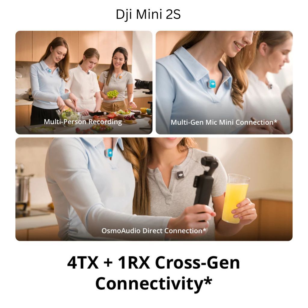 DJI Mic Mini 2 & 2S Mini Wireless 2-Level Noise cancelling Collar Microphone High-Quality Audio mini 2 s mini2s mini2