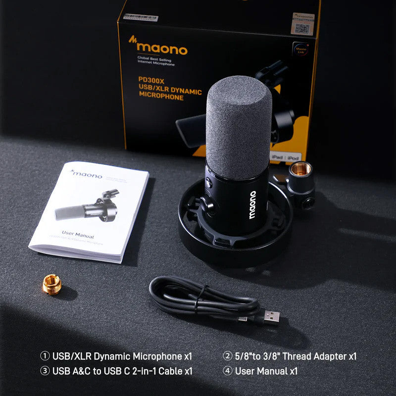 MAONO PD300X USB/XLR Dynamic Microphone for Streaming / Podcasting / Recording 100% Original Maono