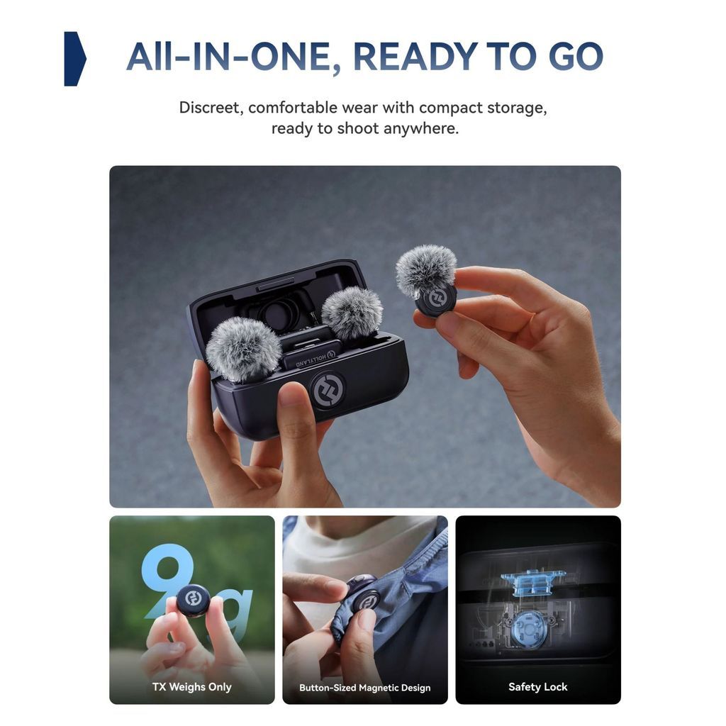 Hollyland LARK M3 Combos Wireless Microphone System (2.4 GHz) 2TX & 1RX, 2TX & 2RX, 2TX & 4RX, 4TX & 2RX, Camera RX