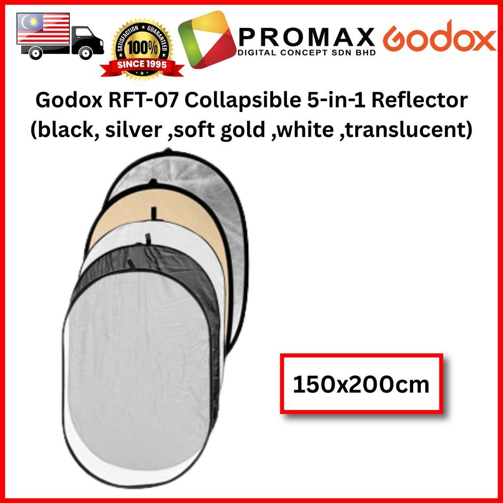 Godox RFT-07 RFT 07 5 in 1 Collapsible Reflector For Photograph and videograph black, silver,softgold ,white,translucent
