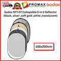 Godox RFT-07 RFT 07 5 in 1 Collapsible Reflector For Photograph and videograph black, silver,softgold ,white,translucent