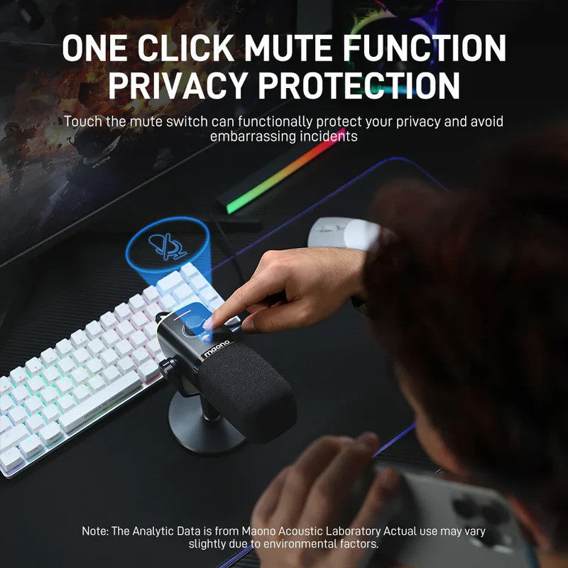Maono PD100X Dynamic USB/XLR RGB Gaming Microphone for Game Streamers Maonocaster