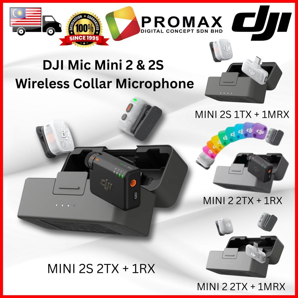 DJI Mic Mini 2 & 2S Mini Wireless 2-Level Noise cancelling Collar Microphone High-Quality Audio mini 2 s mini2s mini2