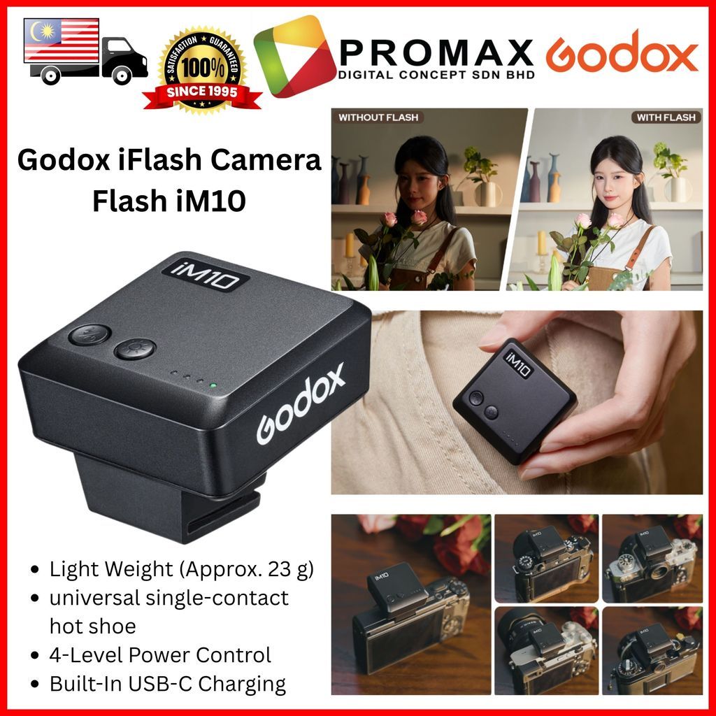 Godox iFlash Camera Flash IM10 Small Camera Flash Light Weight USB-C 	3.7 V, 125 mAh im10 im 10