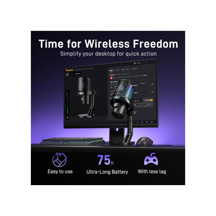 MAONO DM40 PRO WIRELESS GAMING MICROPHONE NOISE-CANCELLATION USB MIC WITH SOFTWARE DM40PRO