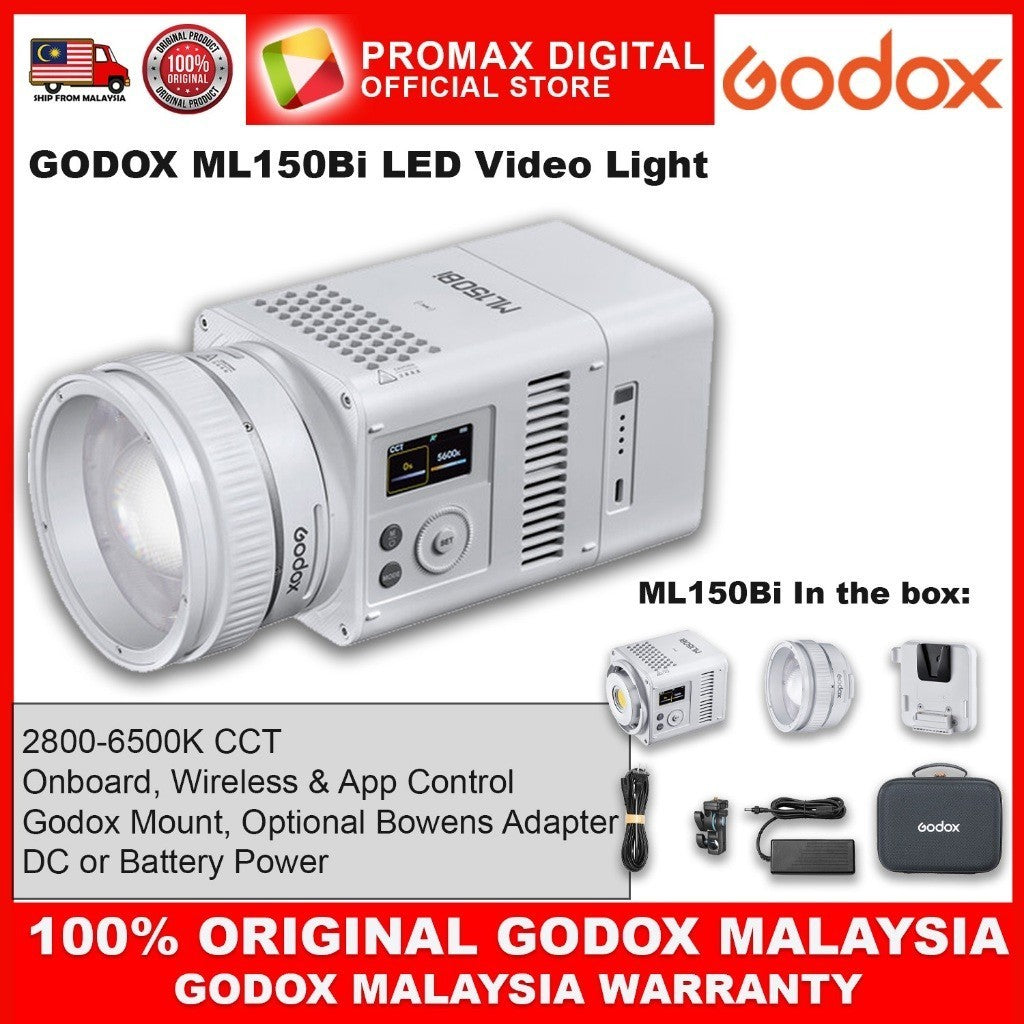 GODOX ML80Bi ML150Bi Bi-Color LED Video Light Godox Mount with Optional Bowens Adapter