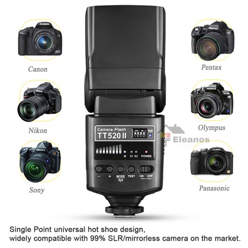 Godox TT520II Camera Flash Speedlight With 433MHz Wireless Signal Flash Trigger (FREE TRIGGER)