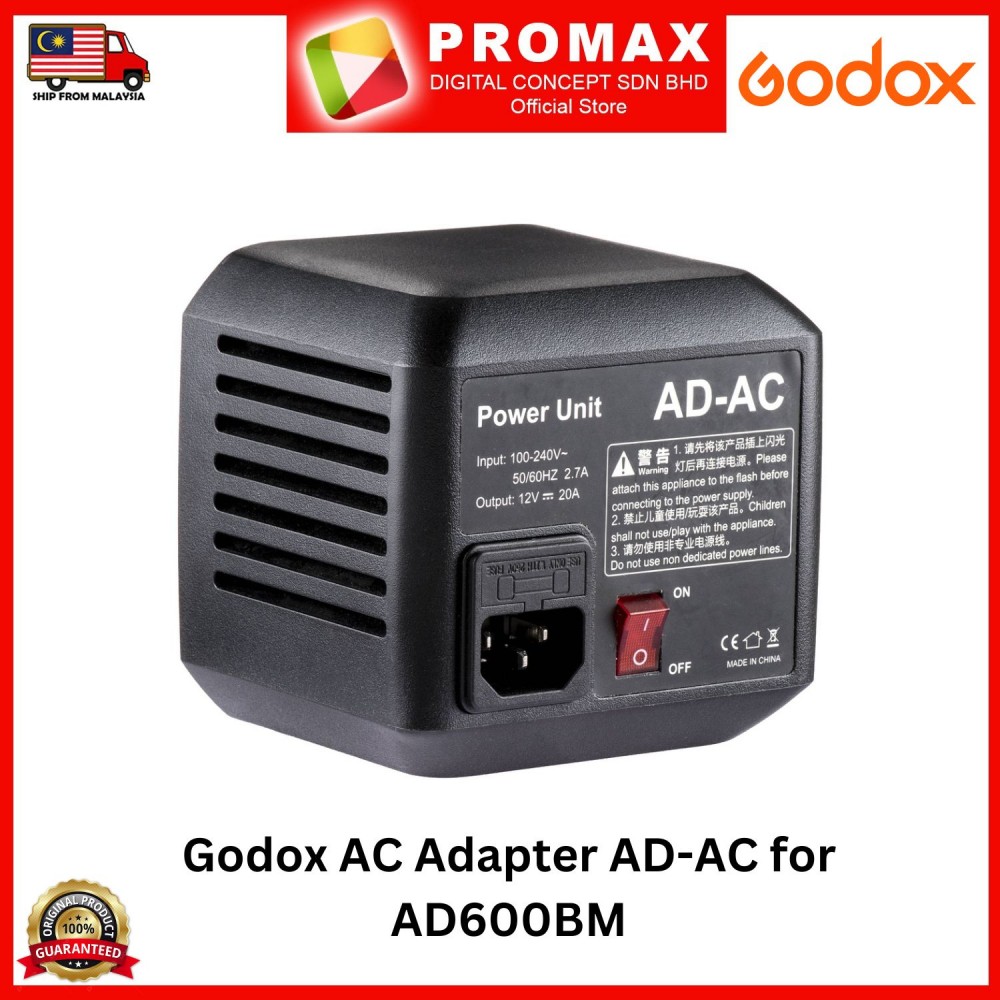 Godox AC Adapter AD-AC for AD600BM Outdoor Flash AC-26 Original GODOX Godox AC Adapter AD-AC for AD600BM Outdoor Flash AC-26 Original GODOX