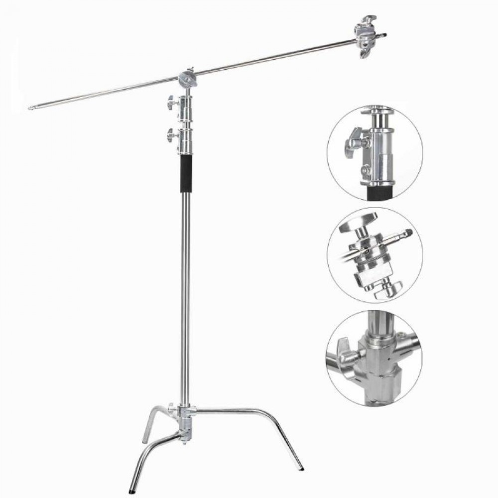 C Stand Photography Heavy Duty Stainless Steel 30kg Payload with Carry bag & Roller Wheel C Stand Photography Heavy Duty Stainless Steel 30kg Payload with Carry bag & Roller Wheel