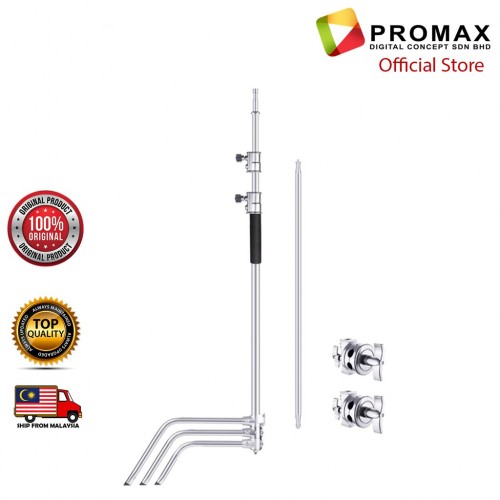 C Stand Photography Heavy Duty Stainless Steel 30kg Payload with Carry bag & Roller Wheel