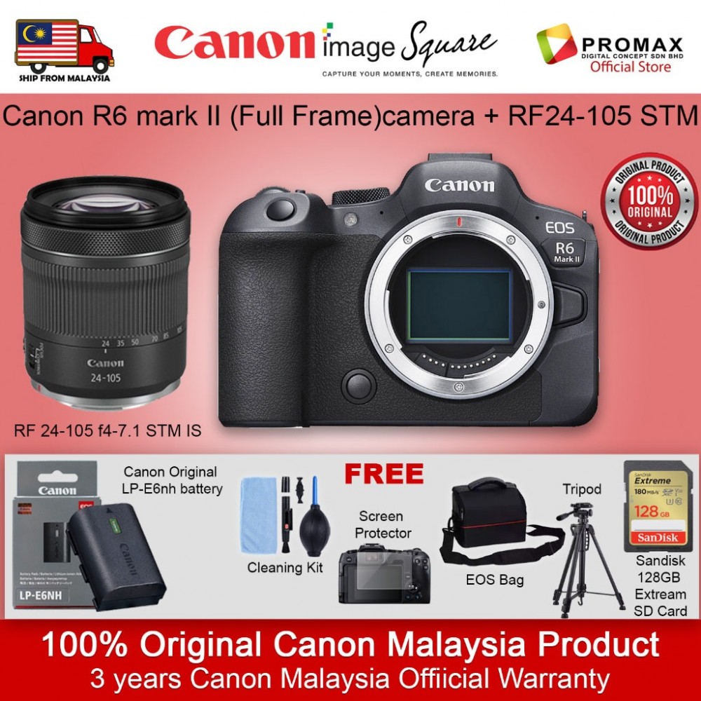 Canon EOS R6 MKII BODY / KIT LENS RF 24-105MM (Canon Malaysia 3 years warranty) R6ii mark ii Canon EOS R6 MKII BODY / KIT LENS RF 24-105MM (Canon Malaysia 3 years warranty) R6ii mark ii