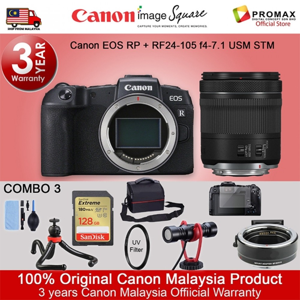 Canon EOS RP With Kit lens RF24-105 f4-7.1 IS STM Mirrorless Digital Camera (ORIGINAL CANON MALAYSIA WARRANTY) Canon EOS RP With Kit lens RF24-105 f4-7.1 IS STM Mirrorless Digital Camera (ORIGINAL CANON MALAYSIA WARRANTY)