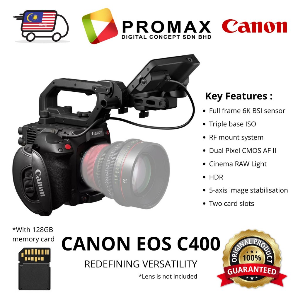 CANON EOS C400 - a workhorse across cinema, live broadcast, and virtual production. CANON EOS C400 - a workhorse across cinema, live broadcast, and virtual production.