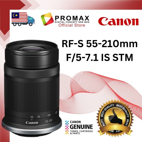 Canon RF-S 55-210mm f/5-7.1 IS STM Lens ( No Box, take from R50 box , ORIGINAL CANON MALAYSIA )