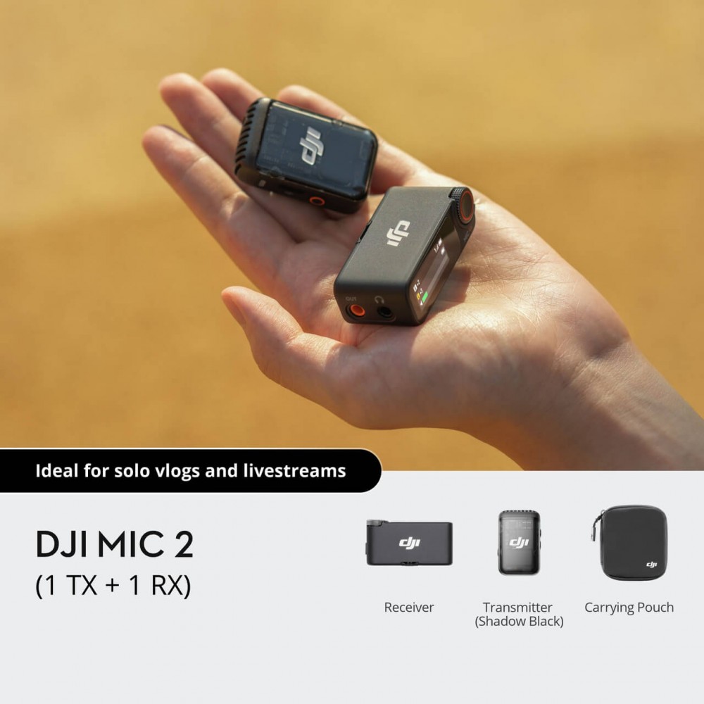 DJI MIC 2 (2TX + 1RX + Charging Case) & DJI MIC 2 (1TX + 1RX) Wireless Microphone for Pro-Level Audio DJI MIC 2 (2TX + 1RX + Charging Case) & DJI MIC 2 (1TX + 1RX) Wireless Microphone for Pro-Level Audio